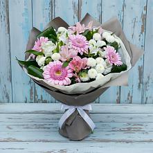 Букет цветов из:  Герберы, Альстромерии и Хризантемы в Средний Икорец