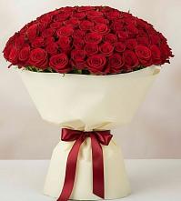 Букет 101 Красная роза Милано в Средний Икорец