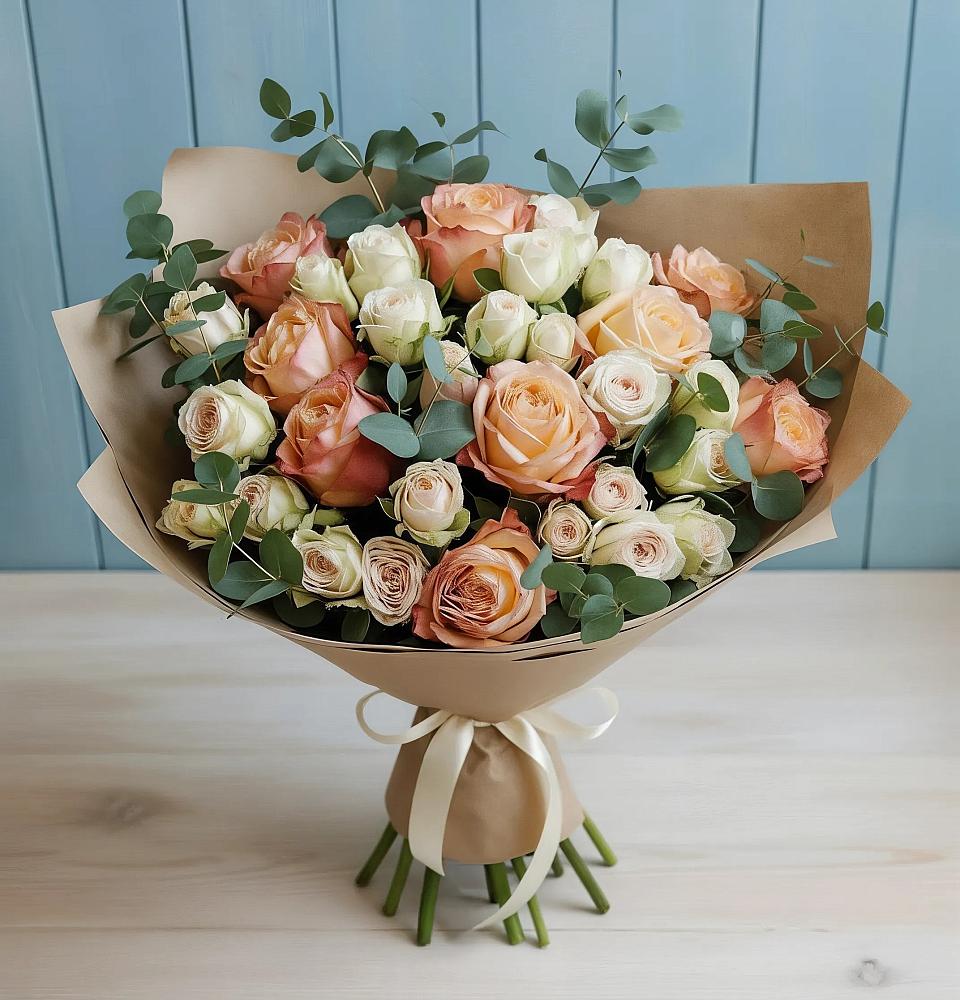 Букет цветов из: Альстромерии и Розы в Средний Икорец