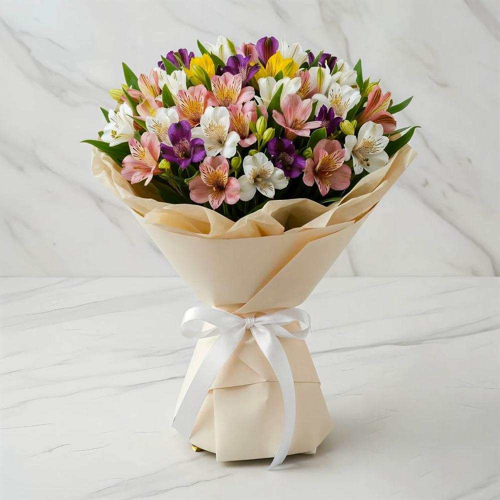 Букет цветов из: Альстромерии в Средний Икорец