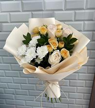 Букет цветов из:  Розы и Хризантемы в Средний Икорец