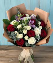 Букет цветов из:  Розы и Альстромерии в Средний Икорец