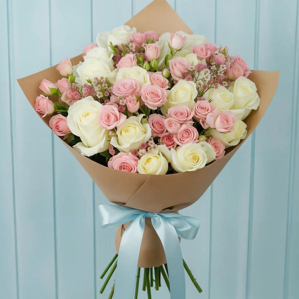 Букет цветов из: Розы в Средний Икорец