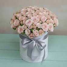 Цветочная композиция из Розы в шляпной коробке в Средний Икорец