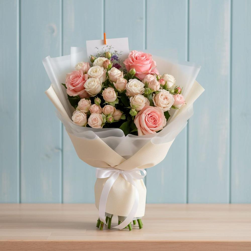 Букет цветов из: Розы в Средний Икорец