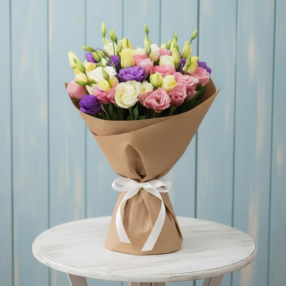 Букет цветов из: Лизиантусы в Средний Икорец