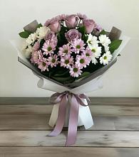 Букет цветов из:  Хризантемы и Розы в Средний Икорец