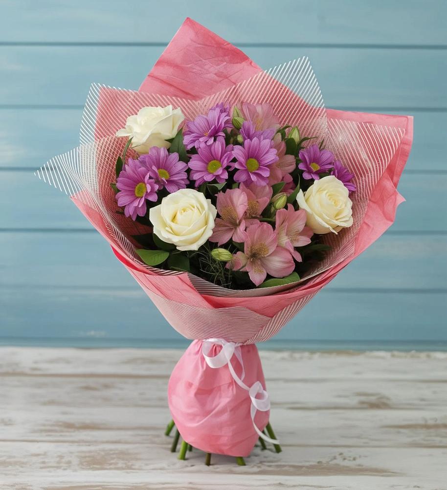 Букет цветов из: Герберы в Средний Икорец