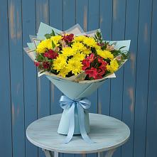 Букет цветов из:  Альстромерии и Хризантемы в Средний Икорец