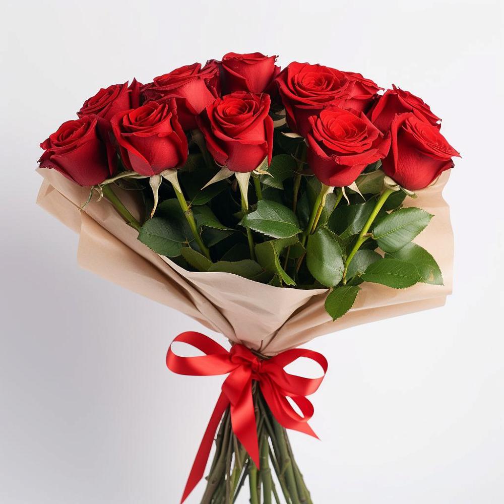 Букет 11 Красных роз Эдлесс Лав в Средний Икорец